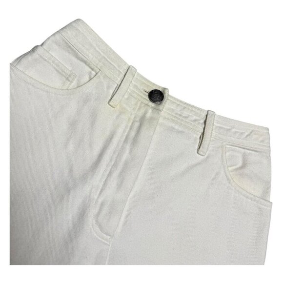 CHANEL Vintage 90s Luxury Designer White Denim Straight Leg Jeans Womens 4 Small - Picture 5 of 8